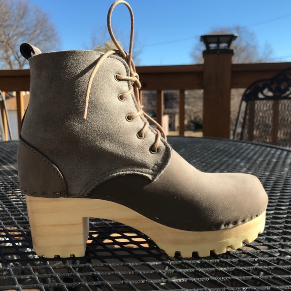 No. 6 Shoes - No. 6 Taupe Lander Lace Up Clog Boot